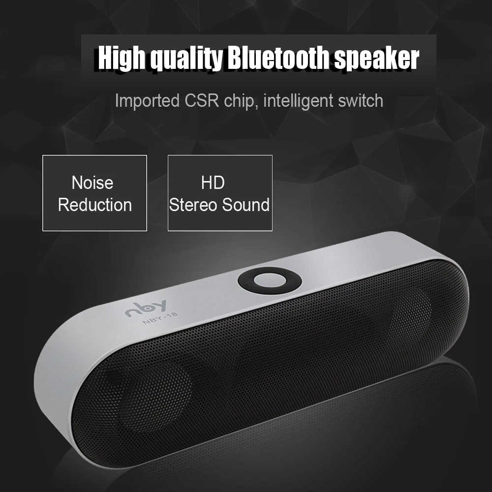 New NBY 18 Mini Bluetooth Speaker Portable Wireless Speaker Sound System 3D Stereo Music Surround Support Bluetooth,TF AUX USB
