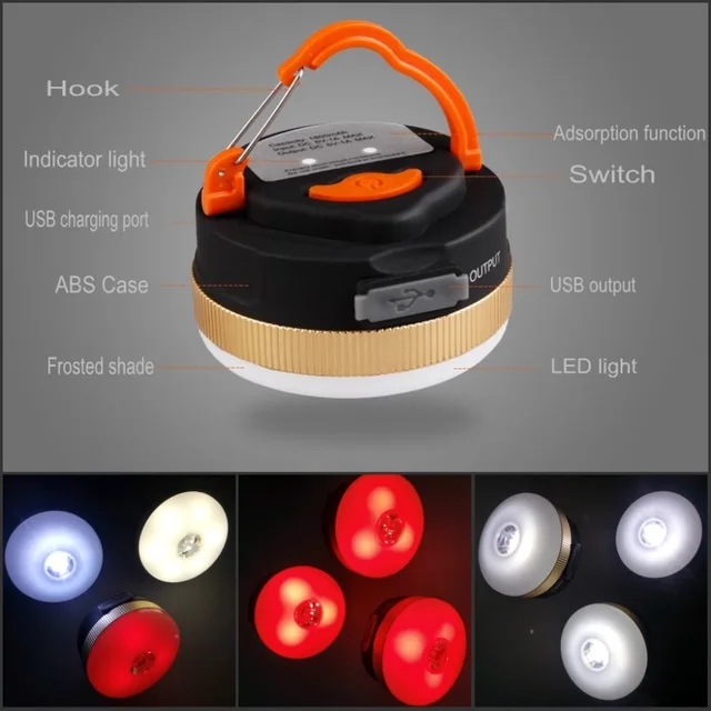 Camping Lights 3w 9led 300lm Flashlight Work Hanging Hook Camping Lights 3w 9led 300lm Flashlight Work Hanging Hook Magnetic Adsorption Emergency Light Usb