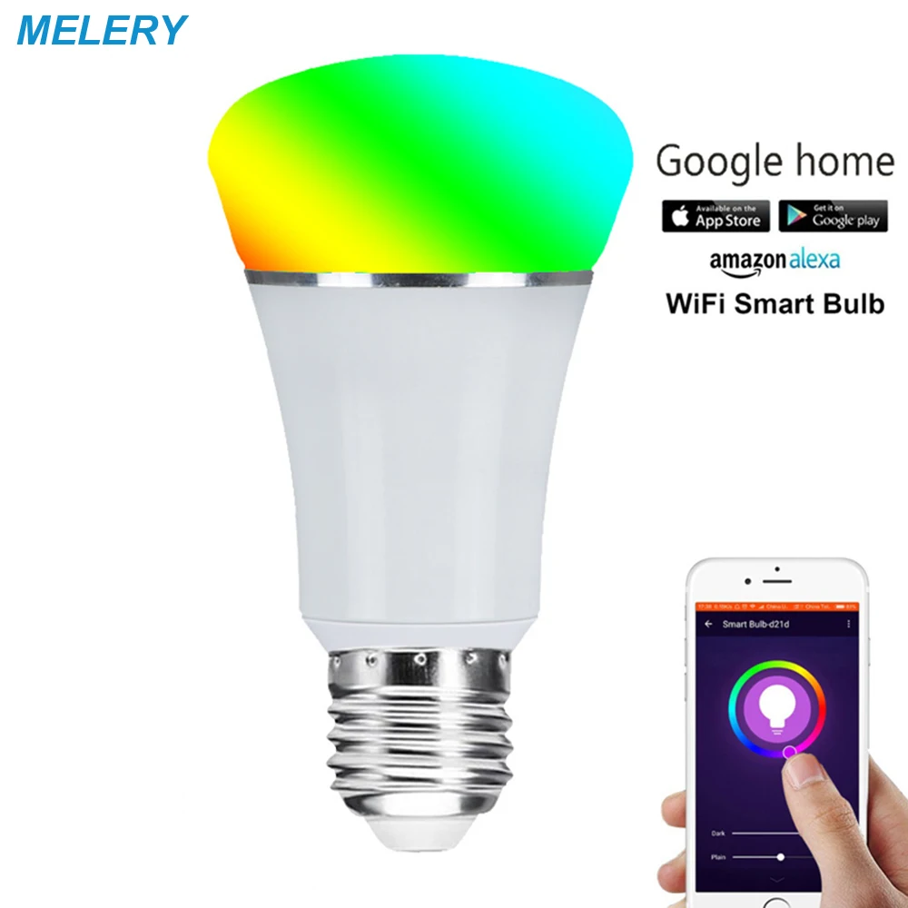

Wifi Smart LED Lights Bulb E27 Lamp 7W 600LM RGB Warm/Cold White Romote Control Homekit Work with Alexa Google Home,IFFT