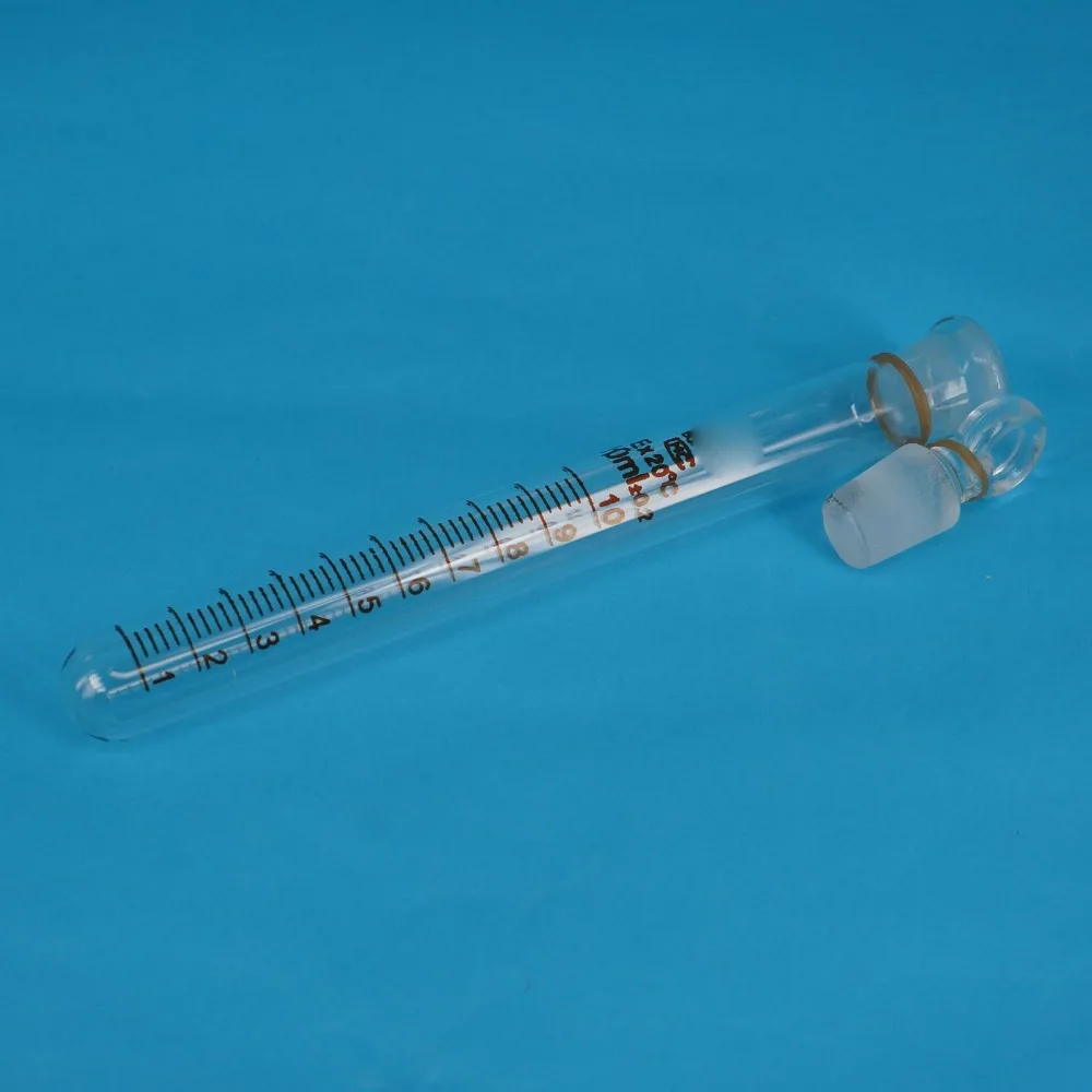 

10ml Graduated Line Lab Clear Glass Test Tube Round Bottom with Stopper