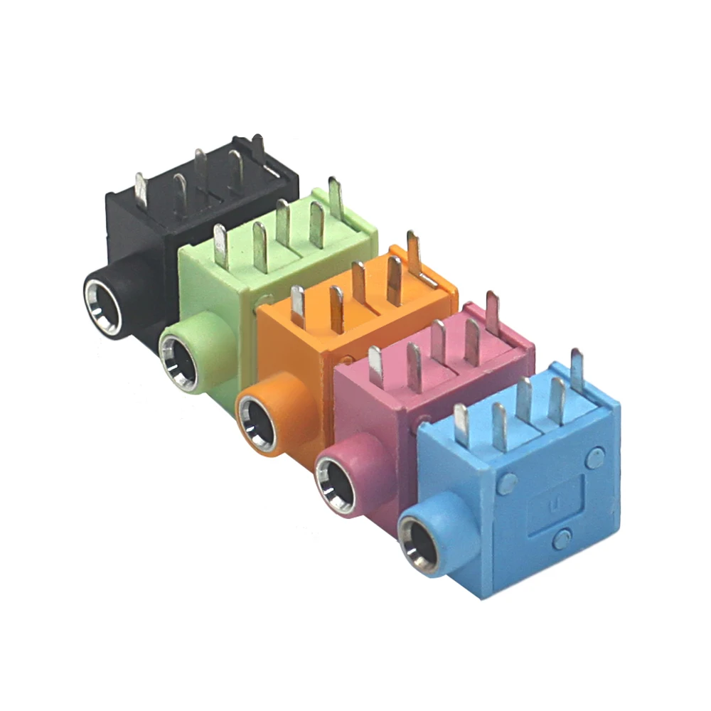 10PCS 3.5mm Black Pink Green Blue Orange Five Color Audio Connector