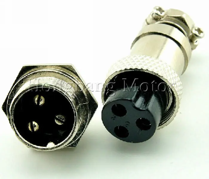 

Free Shipping 50pair=100pcs 3Pin 16mm Male & Female Wire Panel Connector kit GX16 Socket+Plug for aviation,computer ect.