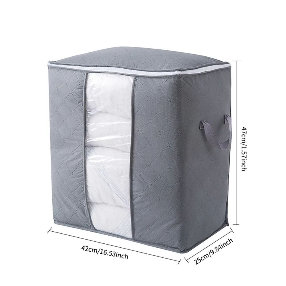 Складной, стеганый мешок для хранения одежды, органайзер, портативное одеяло s, сумка для отделки, мешок для пыли, органайзер для шкафа, для подушки, одеяло - Цвет: vertical gray