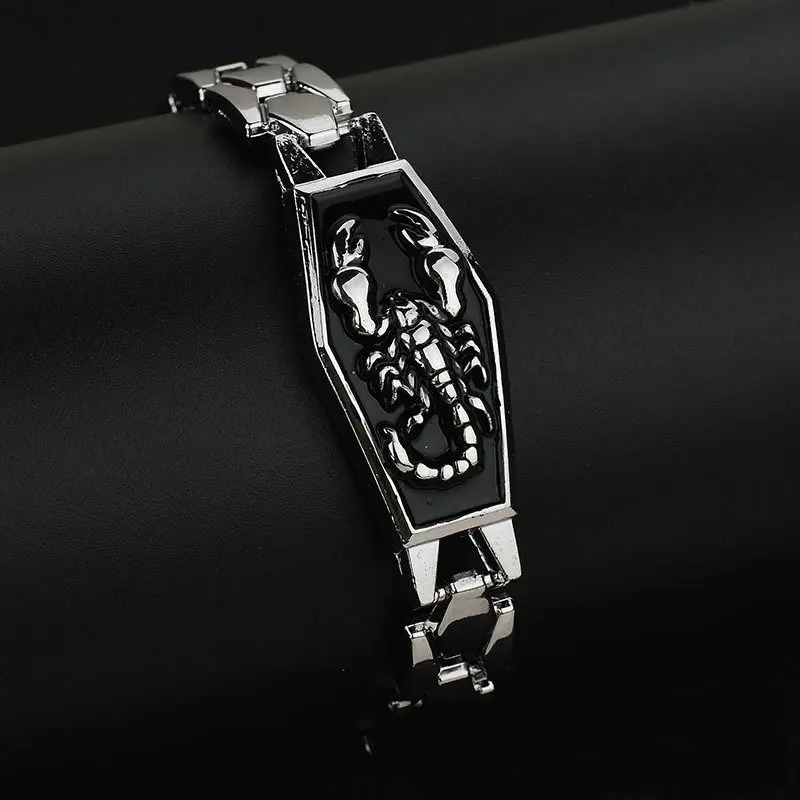 

Fashion Scorpio Bracelet Charm Titanium Steel Chain Scorpio Constellation Jewelry Birthday Gift For Men