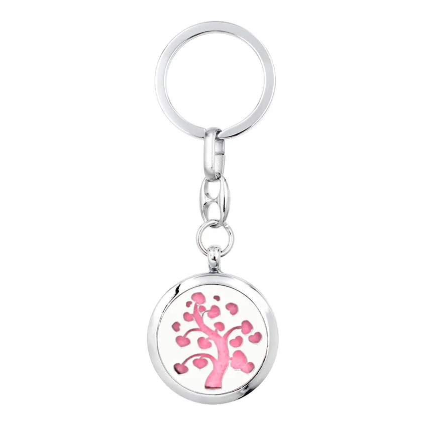 

30mm Magnetic Butterfly Stars Cross Alloy Key Ring Essential Oil Aromatherapy Perfume Diffuser Locket Keychain Keyrings 5 Pads