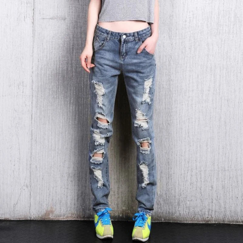 Popular Light Blue Boyfriend Jeans | Aliexpress