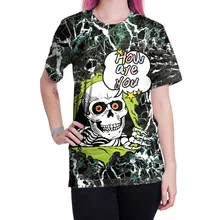 Женские компрессионные беговые рубашки с коротким рукавом Свободные Йога Фитнес Велоспорт Топы скелетоны быстросохнущие дышащие футболки