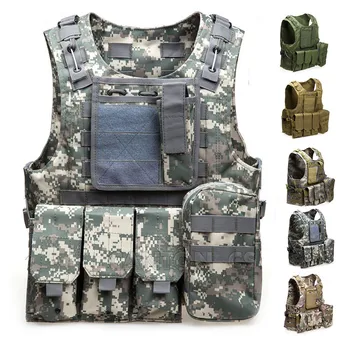 

Military Tactical Molle Vest Army Airsoft Combat Hunting Vests with Pouch Assault Plate Carrier CS Outdoor Jungle Equipment