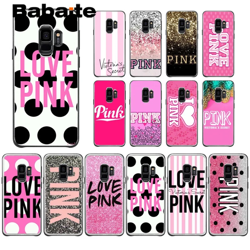 

Babaite PINK VS Brand NEW LOVE PINK Pattern Phone Phone Case For Samsung Galaxy s9 s8 plus note 8 note9 s7 s6edge Mobile Cases