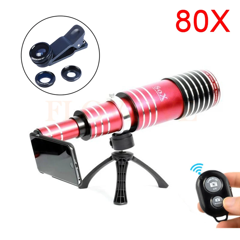 Camera Lentes Kit 80X Metal Telephoto Lens Telescope