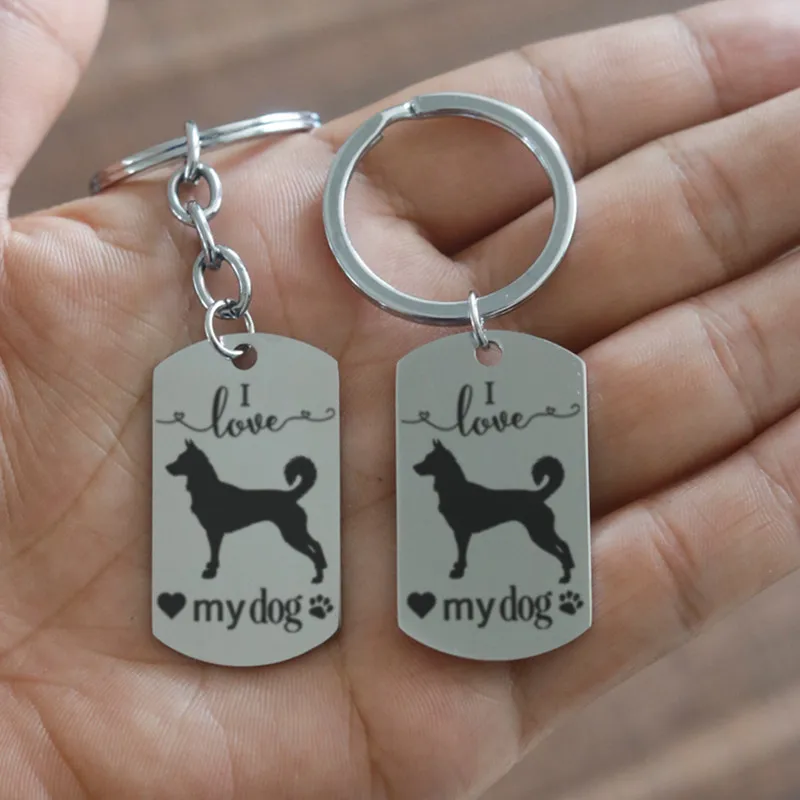 Брелок Canuomen I love my dog Чихуахуа кэрн терьер для любителей собак из нержавеющей