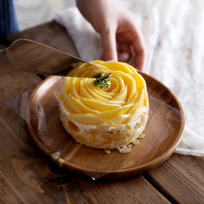 아카시아 나무 접시 케이크 과일 디저트 서빙 트레이 크리 에이 티브 웨딩 생일 파티 오후 티 트레이 커버 s m