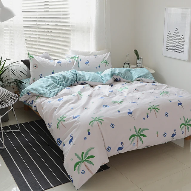 coconut tree print duvet cover set bedlinens 100 cotton twin queen twin mattress sheets