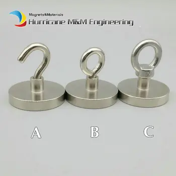 

21kg Pulling Latehd Pot Magnet Dia. 36mm M6 Eye Bolt Fishing Magnetic Neodymium Permanent Magnet Salvage Magnet