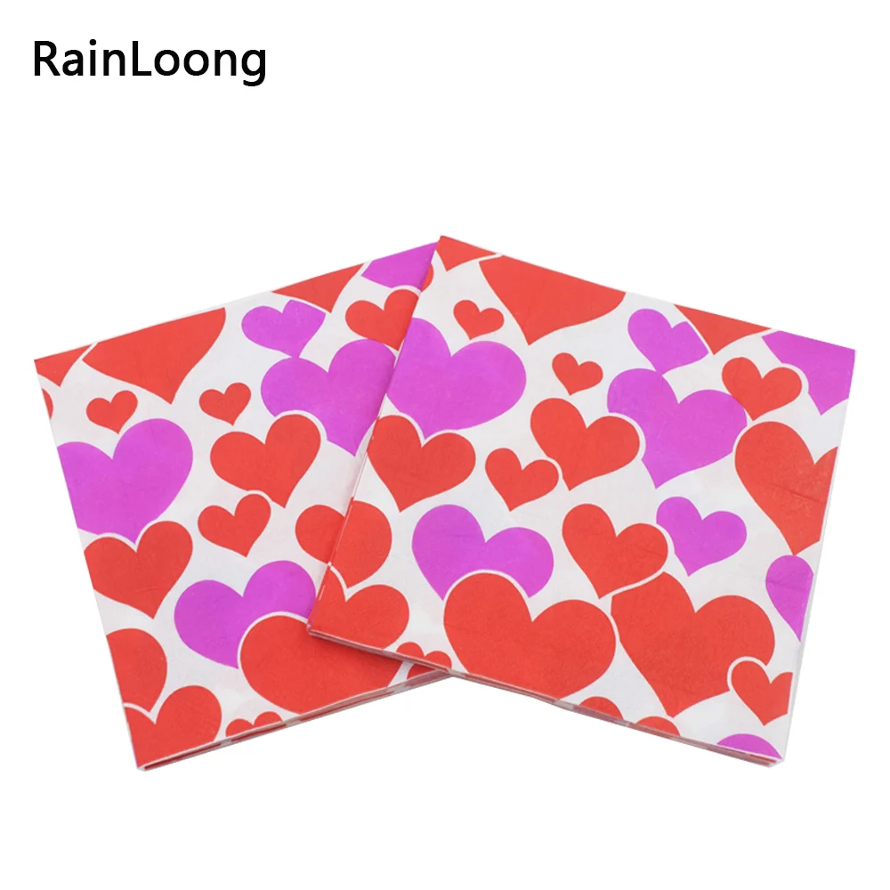 

[RainLoong] Wedding Paper Napkins Event & Party Tissue Printed Braid Napkin For Party Decoration 33*33cm 1pack/lot