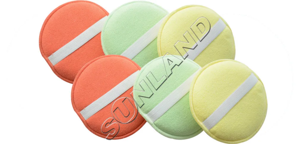 

6pcs Microfibre Microfiber Wax Applicator Car Care Polish Waxing Polishing Pad Sponge 12.5cm Diameter with Elastic