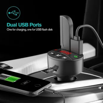 

MP3 Player Mobile Phones Tablets Mini Portable Wireless Blue tooth Car FM Transmitter Handsfree Kit Remote Car Styling