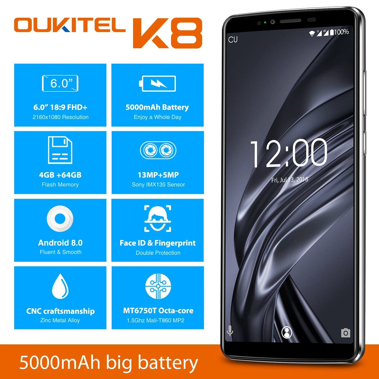 Oukitel K8 Android 8.0 6.0\