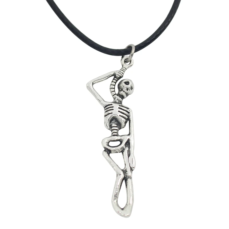 Унисекс Jewelry Винтаж череп кулон новый Дизайн отчаянные Скелет Ожерелья для Для