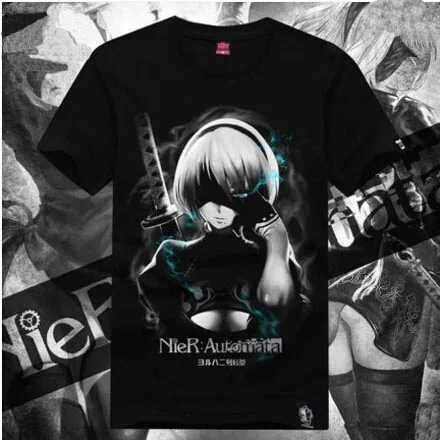 Новинка NieR: футболка с автоматом для игры 2B YoRHa No. 2 типа B Heroine Мужская летние