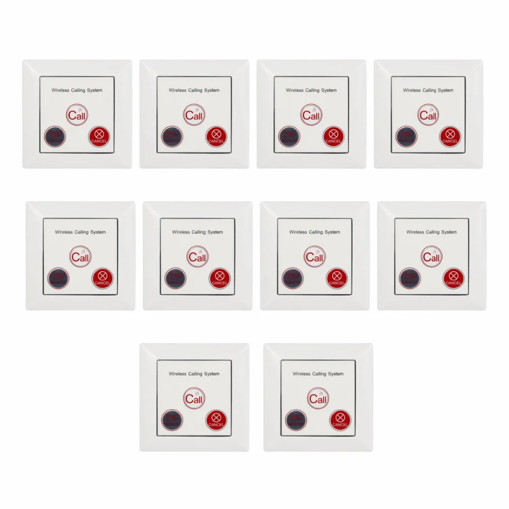 

10pcs 433MHz Waiter Call Bell Pager Call Button Transmitter Restaurant Pager for Wireless Calling System F4418B