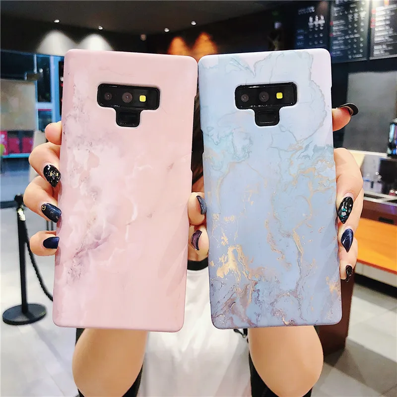 

Luxury Marble Matte Texture Pattern Phone Cases For Samsung S7 edge S8 S9 Plus Note 8 9 Glossy Hard PC Case Back Phone Cover