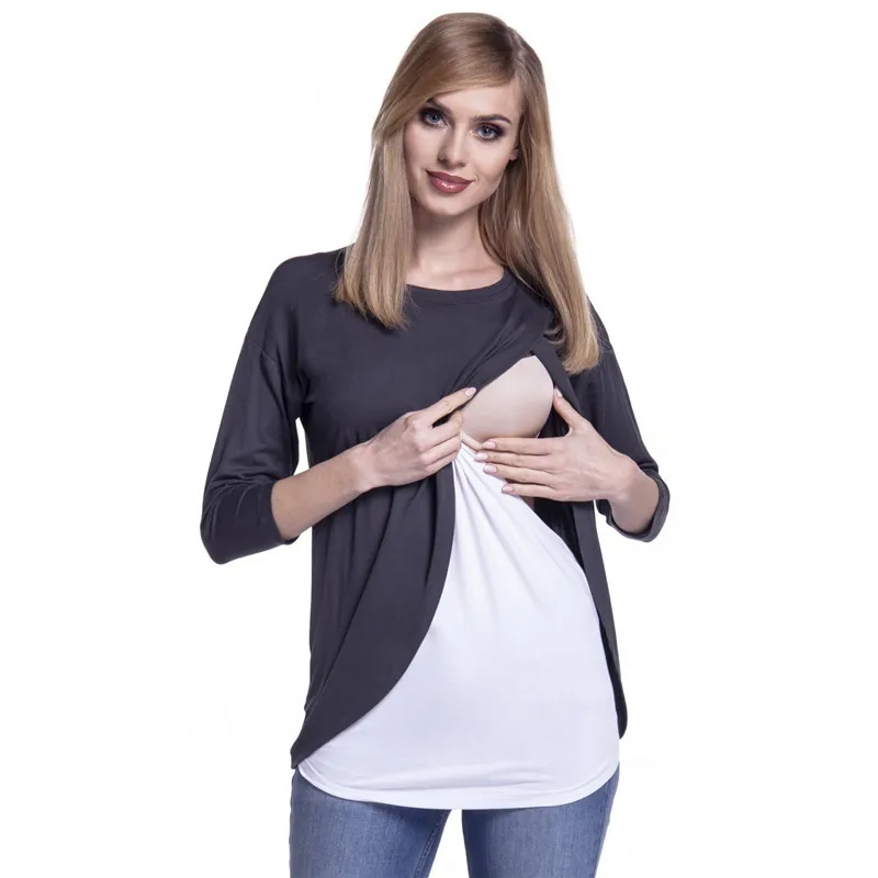 2019 Women Pregnancy Clothes Maternity Clothing Breastfeeding Tee Nursing Tops Long Sleeve T-shirt