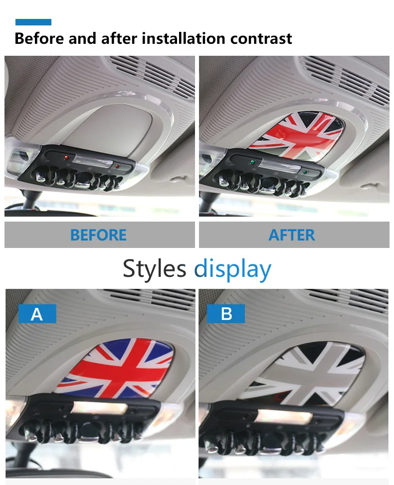3D Car Interior Roof Reading Light Stickers Covers for Mini Cooper F56 F55 F54 F60 Countryman Accessories Car Styling (2)