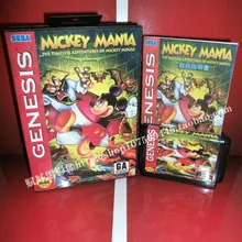 Микки мания игровой Картридж с коробкой и руководство 16 бит MD карты для sega Mega Drive для Genesis