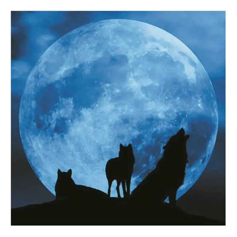 

20cm /30cm Luminous Wolf DIY 3D Wall Sticker Glow In The Dark Home Decor Kids Living Room Bedroom Decal