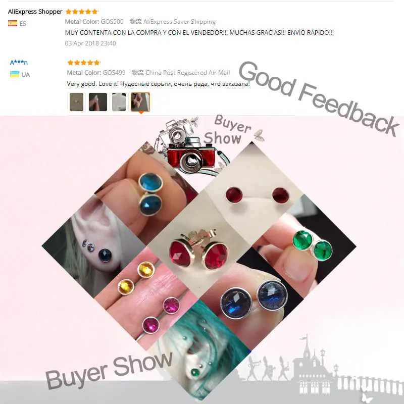 Серьги гвоздики женские из серебра 100% пробы с камнем капелькой|925 sterling|geometric stud