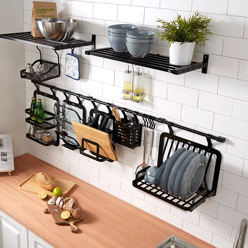  Aluminum folding kitchen dish rack rack hanging rack frame Lishui kitchen shelving LU5079 - 32870626959