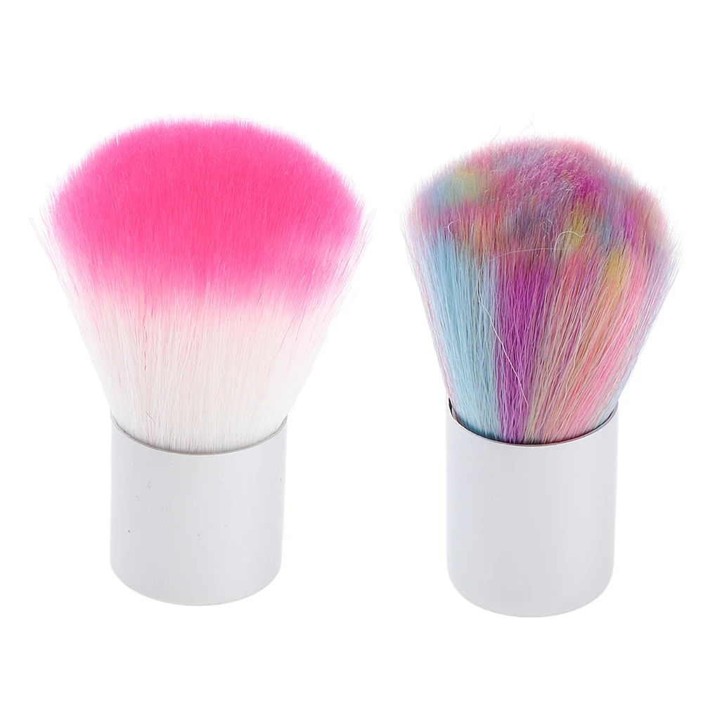 1Pc Versatile Neck Duster Brush Barber Cleaning Hairbrush Pretty Nail Art Dust Cleaning Brush Duster Remover, Rainbow / Pink 