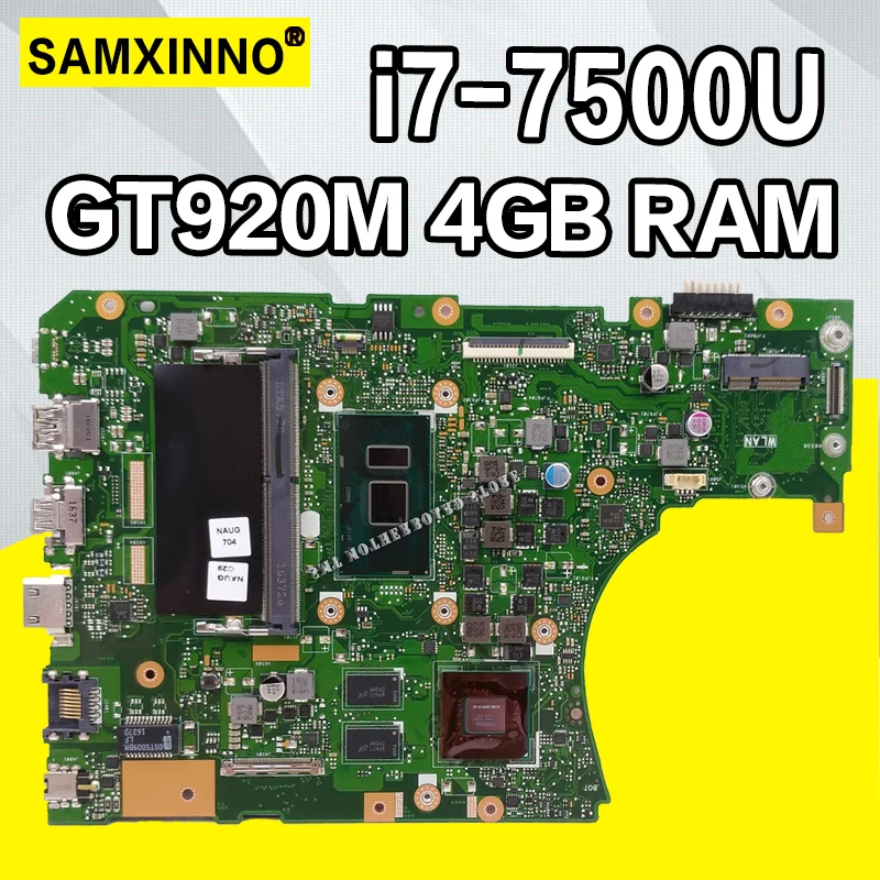 Для For Asus X556U X556UV основная плата X556UB X556UR материнская для ноутбука i7 7500U REV: 3 0 GT920M 2 ГБ