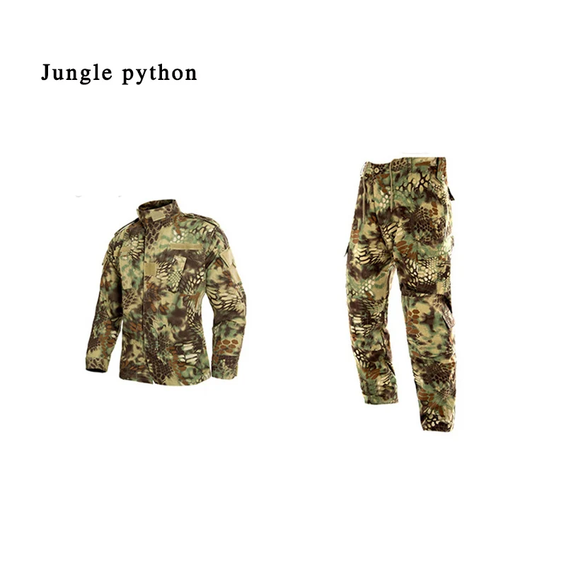 PAVEHAWK сетчатый тканый набор походных курток мужские уличные спортивные походные военные тактические брюки армейские карго камуфляжные брюки - Цвет: jungle python