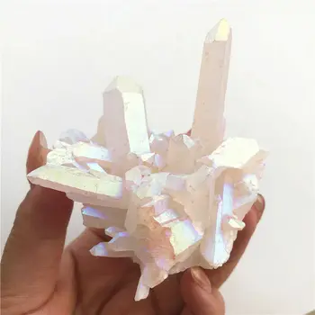 

Dropshipping 1 Piece Rare Titanium Rainbow Aura Quartz Crystal Cluster Specimen Healing Decoration Natural Quartz Crystals
