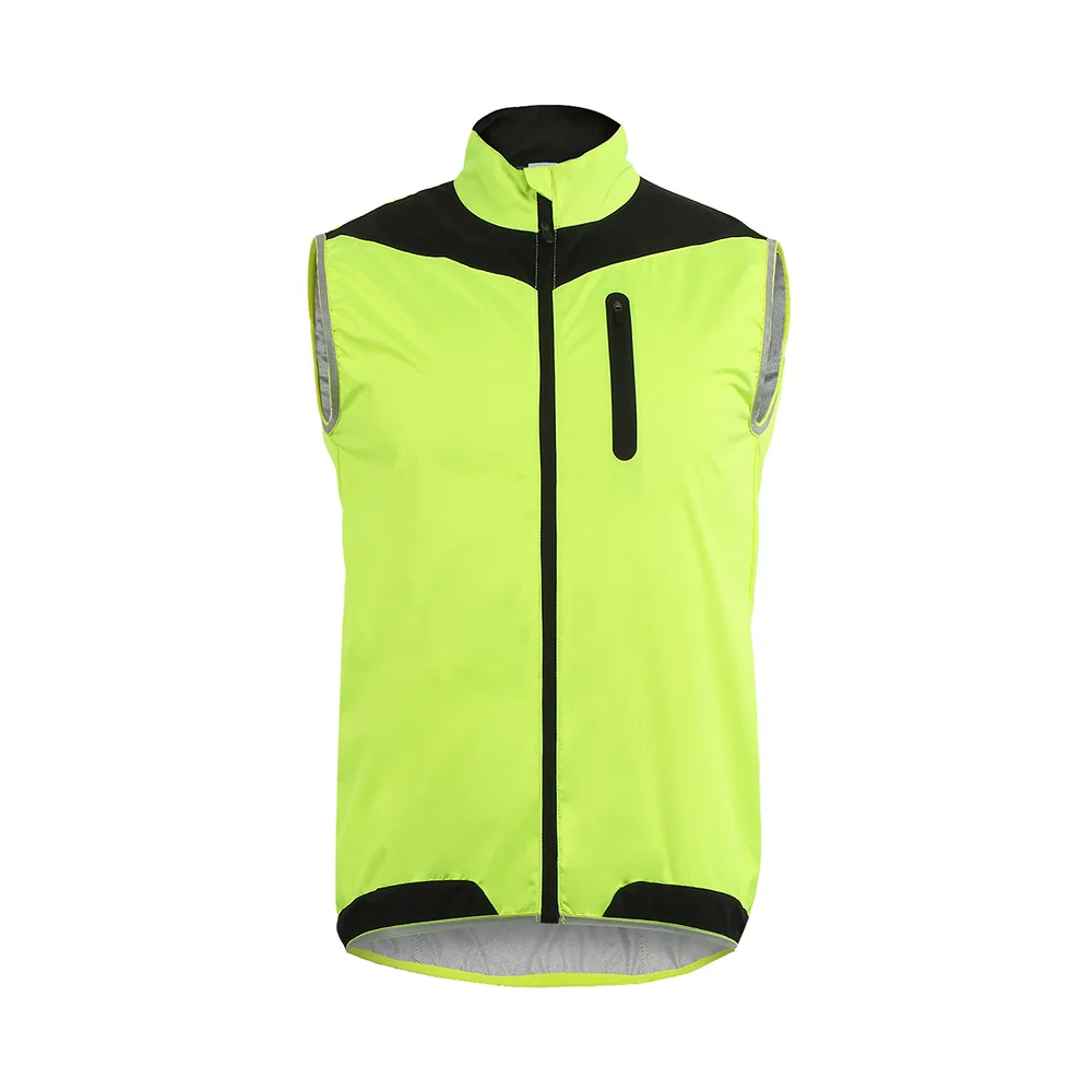 ARSUXEO Men Sleeveless Cycling Jersey Full Zipper Breathable Running
