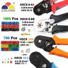 6-6 0,25-6 мм 23-10AWG шестигранник 10S 0,25-10 мм 23-7AWG четырехсторонняя трубка обжимные клещи обжимные ручные инструменты HSC8