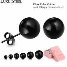 Роскошные стальные серьги-гвоздики из нержавеющей стали смешанного размера для женщин/девушек, 6 пар/кор. сережки, наборы, женские серьги