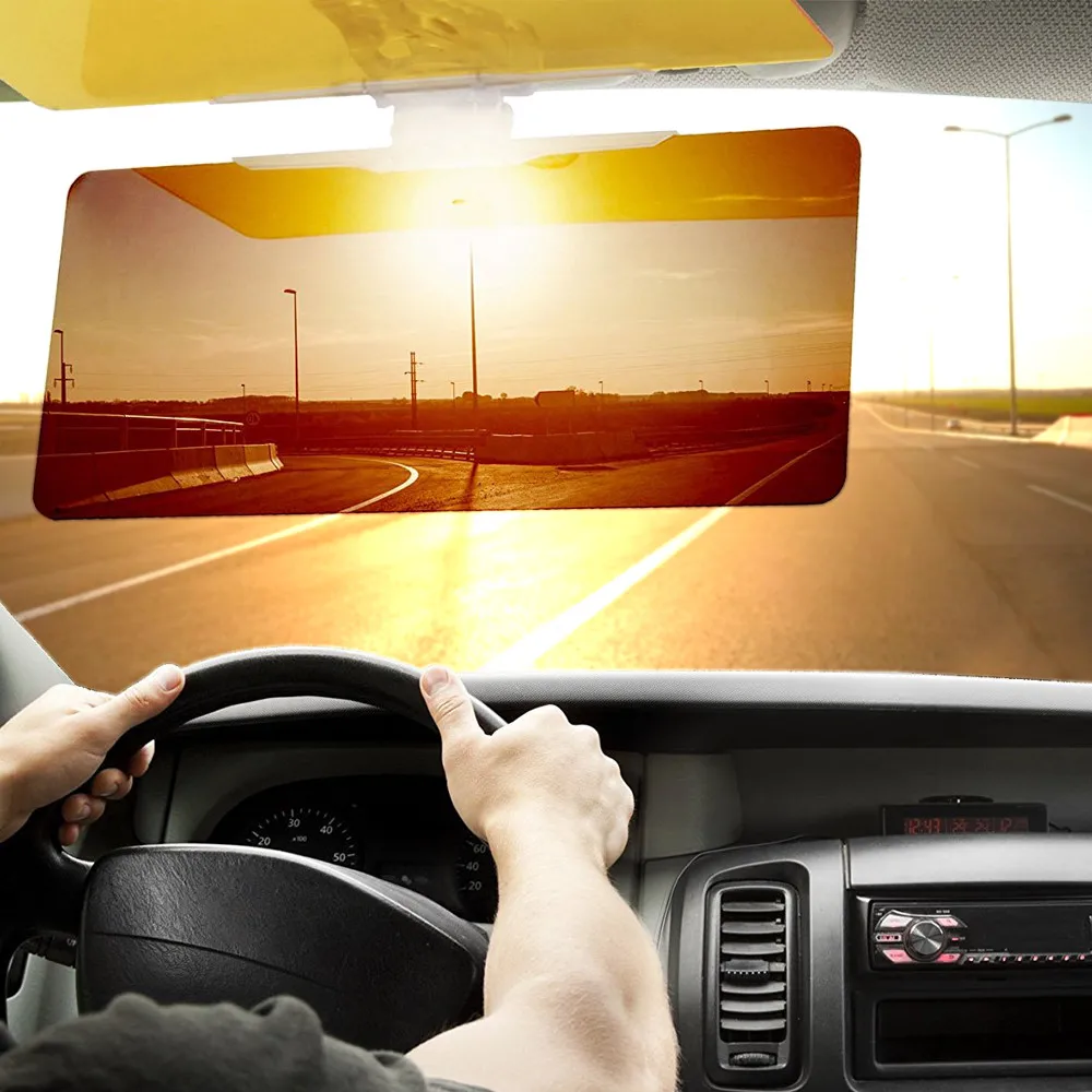 Onever Универсальный Автомобильный солнцезащитный козырек зеркало авто автомобиль антибликовое ослепительное Очки солнцезащитные козырьки день/ночное видение анти-ослепляющее зеркало для вождения