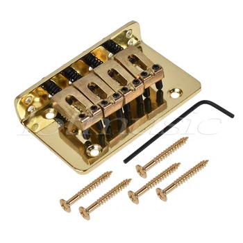 4 String Bass Bridge for Cigar Box Guitar Electric Ukulele Mandolin Parts Gold