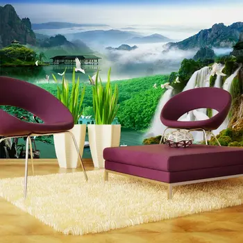 

Home Decor Wall Papers 3D Chinese Landscape Photo Wallpaper Mural Living Room Bedroom Behang Self Adhesive Vinyl/Silk Wallpaper