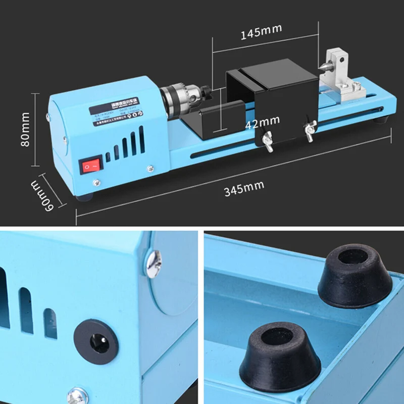 

Mini DIY 150W Wood Lathe Bead Cutting Machine Grinding Drill Polishing Woodworking Tool QP2