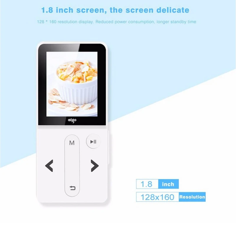AIGO 207 MP3 плеер HIFI мини-плеер Loseless стерео Спорт портативный музыкальный TFT экран плеер функция записи TF карта