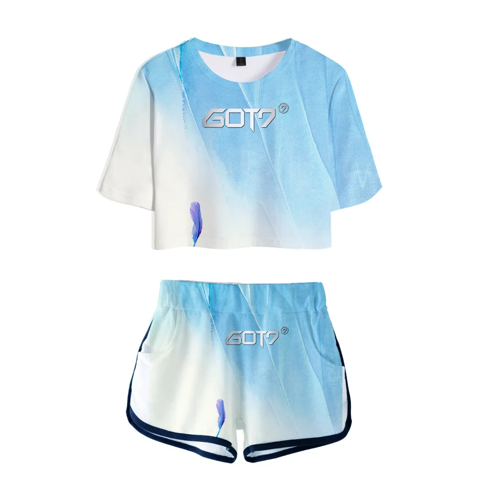 

GOT7 Women Outfits Two Piece Set Women Outfit 3D T-Shirt Women's Suit Shorts Summer Top Ensemble Femme 2 Piece Set Women