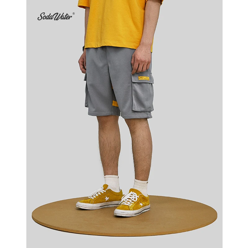 Sodaводяные мужские шорты летние мужские повседневные свободные с эластичной резинкой на талии мужские укороченные шорты Уличная одежда Короткие штаны для мальчиков в стиле хип-хоп 9361 S