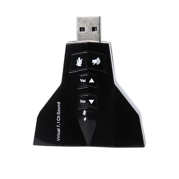 

New 7.1 CH Channel USB 2.0 3D Audio Sound Card Adapter Mic Speaker Futural Digital Drop Shipping AUGG18