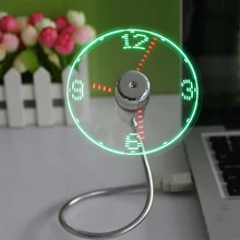 2016 usb fan watches LED mini clock display real time clock timing luminous fan night light lamp Wrist watch Summer must