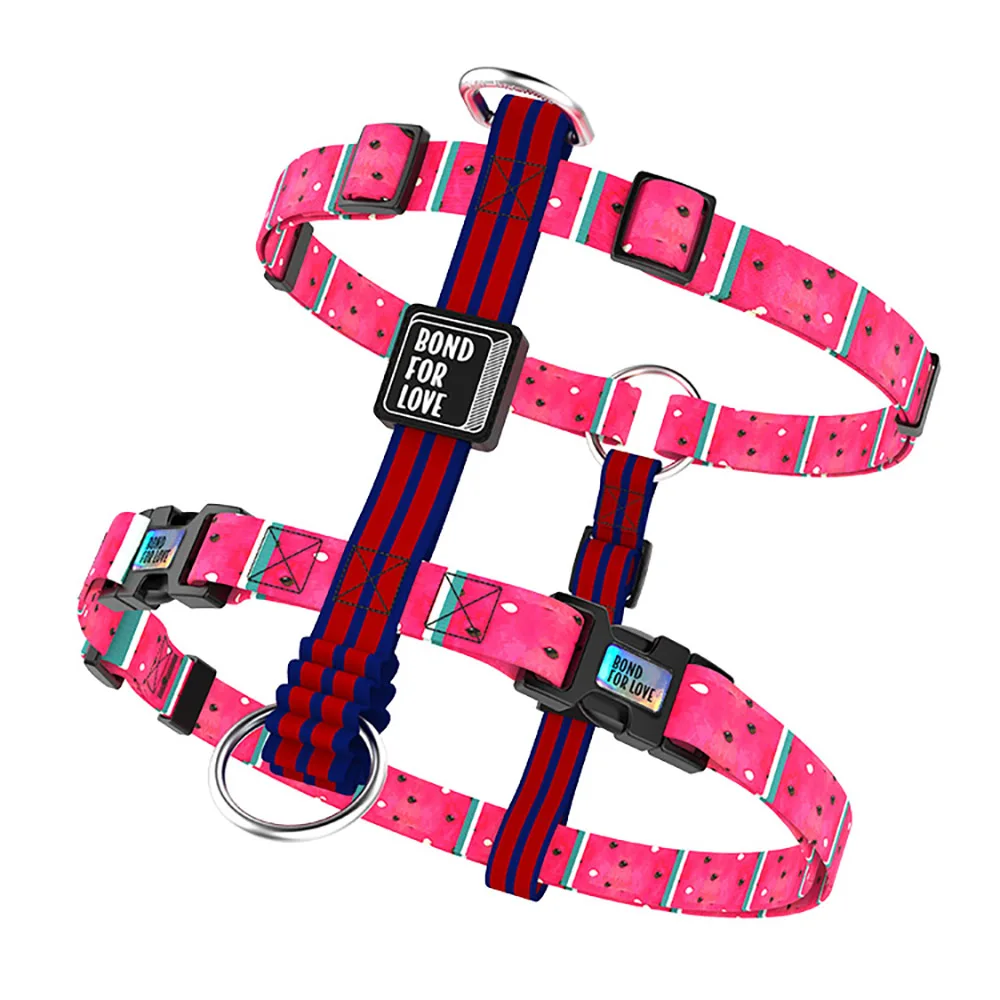 Skup Drukowane pies uprząż zwierzęca klatki piersiowej psa obroża dla zwierząt domowych regulowany gorset 4 rozmiar S M L XL dla małych średnich dużych psów niemieckiego shepard