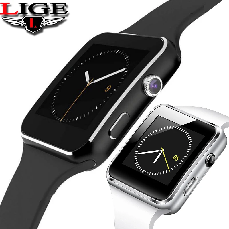 

LIGE New Smart Bracelet Men Android Phone Call Relogio SIM TF Card Camera Sport Pedometer Camera Smart Watch Ladies Music Playe